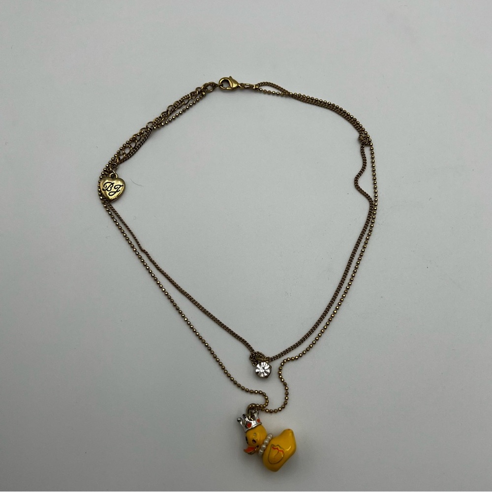 RARE Vintage Betsey Jonson Dollhouse Rubber Ducky Necklace - Picture 2 of 14